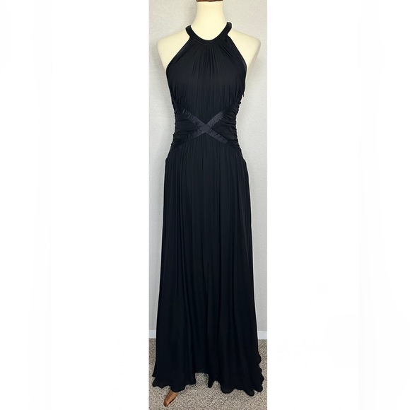 L'AGENCE Marvella Dress in Black Maxi Size 4 High Neck Formal Gown - Picture 2 of 9